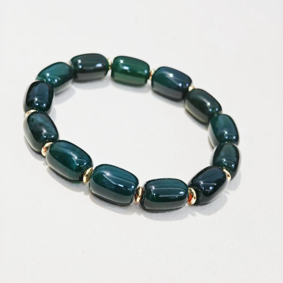 石英石手链 绿色桶珠时尚百搭轻奢简约气质素款手链SL549