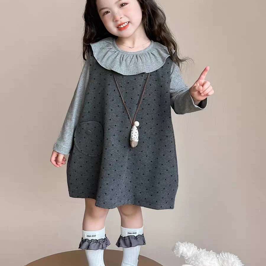 儿童春秋季新款洋气2025甜美长袖女童公主连衣裙套装女宝宝秋装