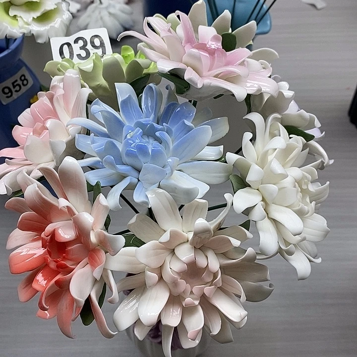 陶瓷陶瓷材料7朵菊花