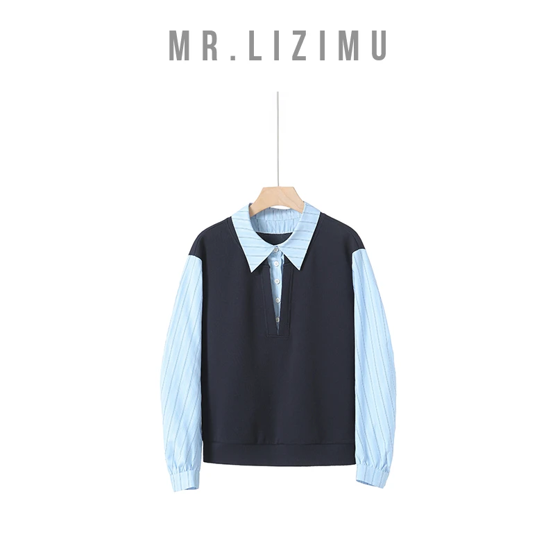 李子木先生显瘦百搭假两件卫衣秋装女款爆款2025新款早秋韩系穿搭