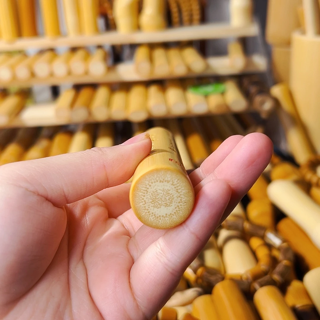 实心玉竹手把件文玩