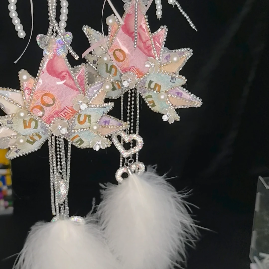 一叶暴富有钱花枫叶车挂手工成品创意礼物送男女朋友