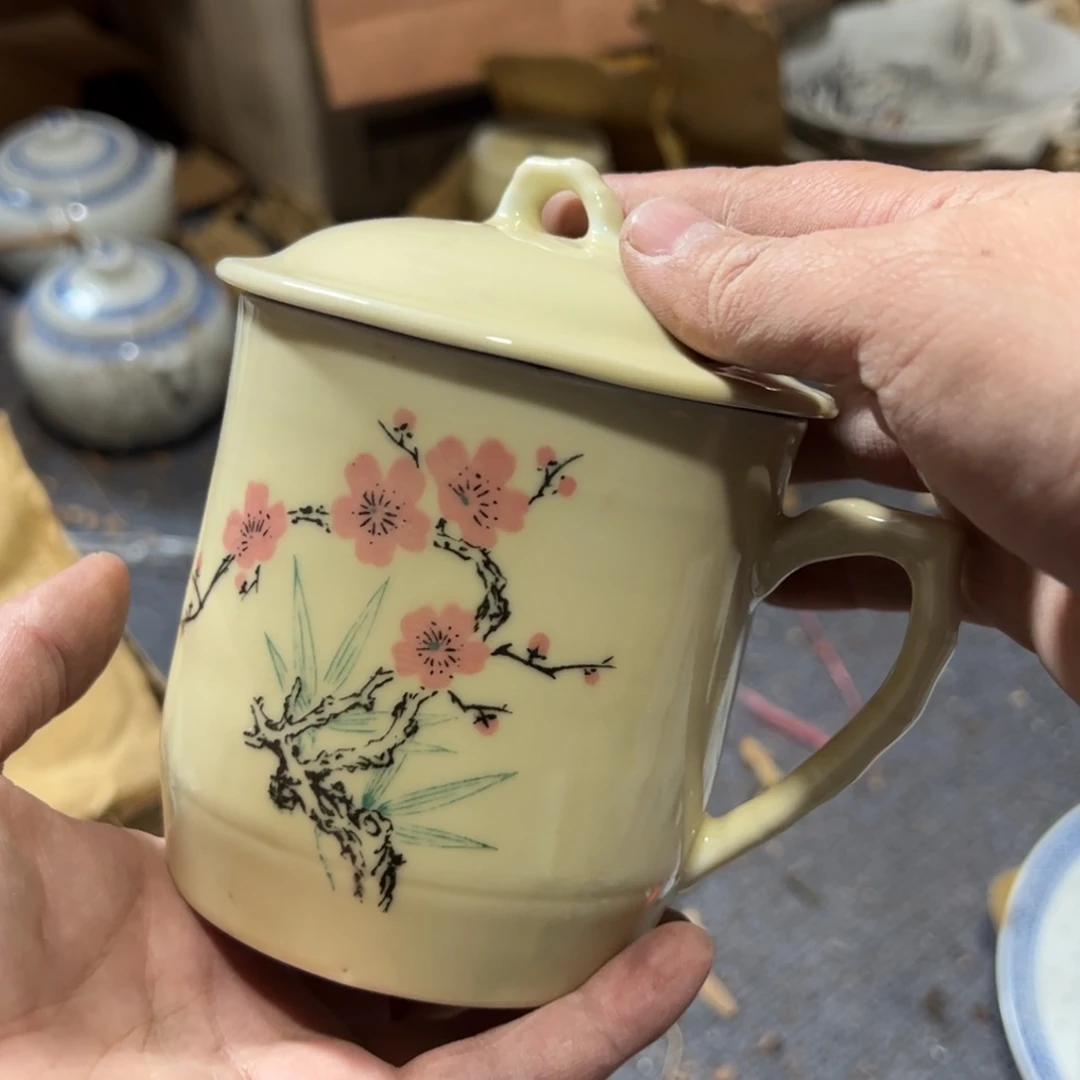 陶其他墨彩牡丹办公杯