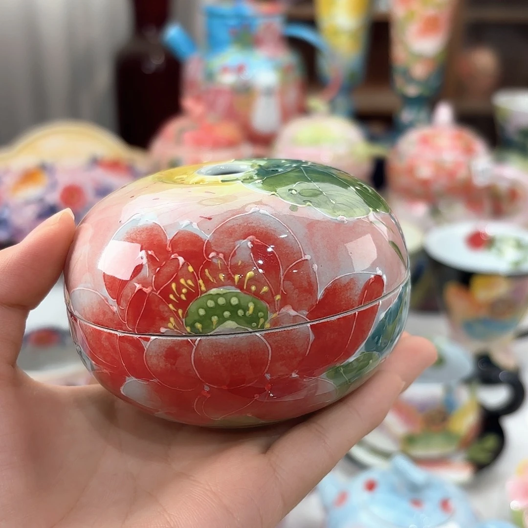景德镇手绘高温釉下彩陶瓷茶具