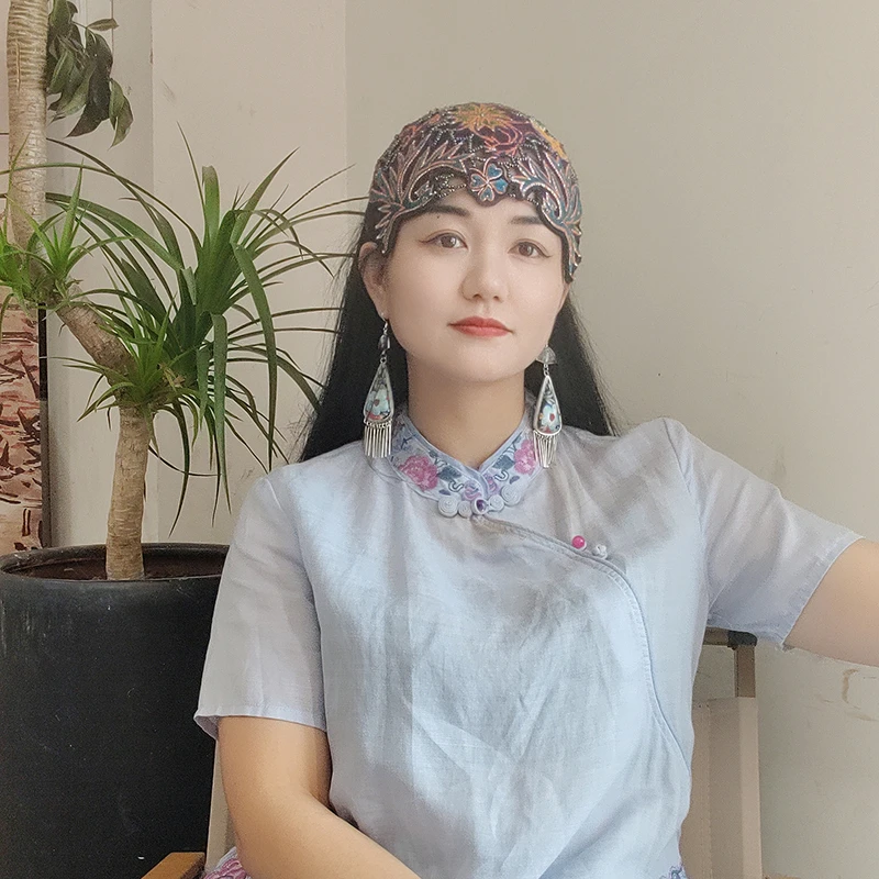 扶茶原创设计-民族风老绣发箍帽520