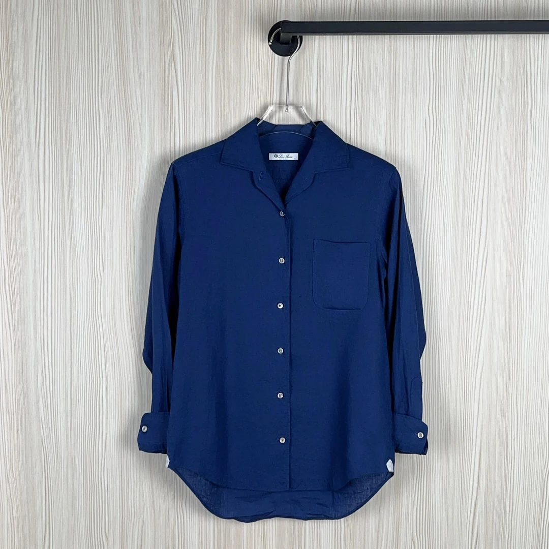 99新 Loro Piana/诺悠翩雅 安洁利/看直播衬衫尺码38/GSS28491