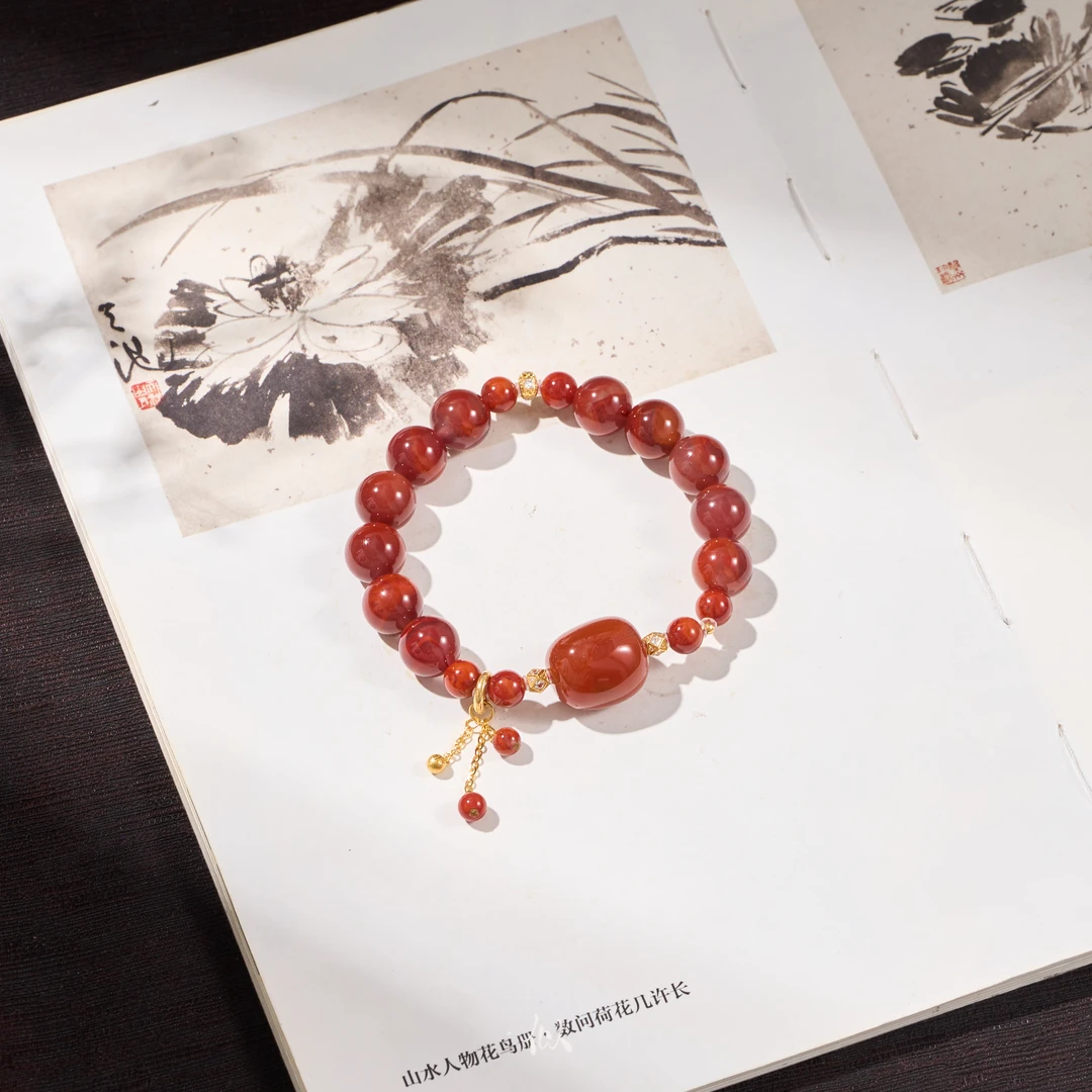 【锦舒】·似梓珠宝· 18K南红手串  XYGD212176-C