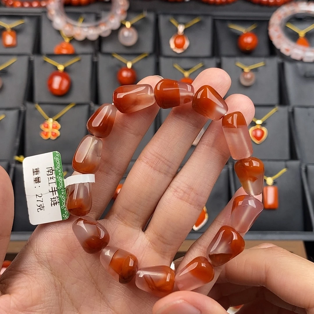 未镶嵌四川凉山石榴手串10mm南红玛瑙