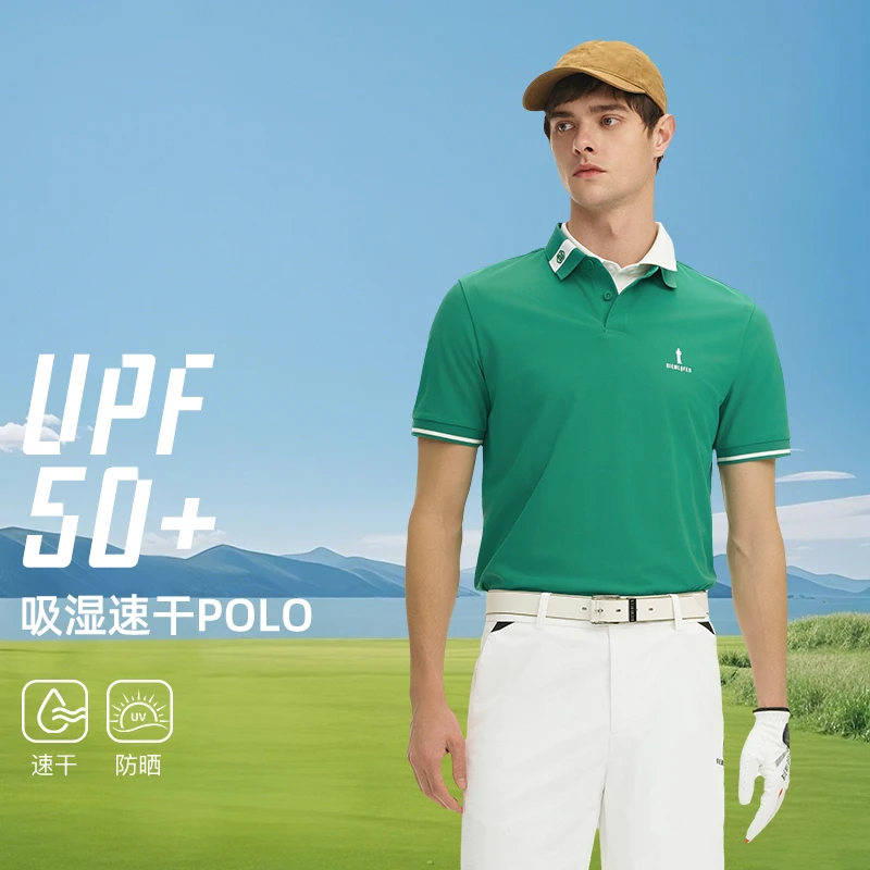【抗UV防晒】比音勒芬高尔夫2025夏新款男运动吸湿短袖翻领POLO衫