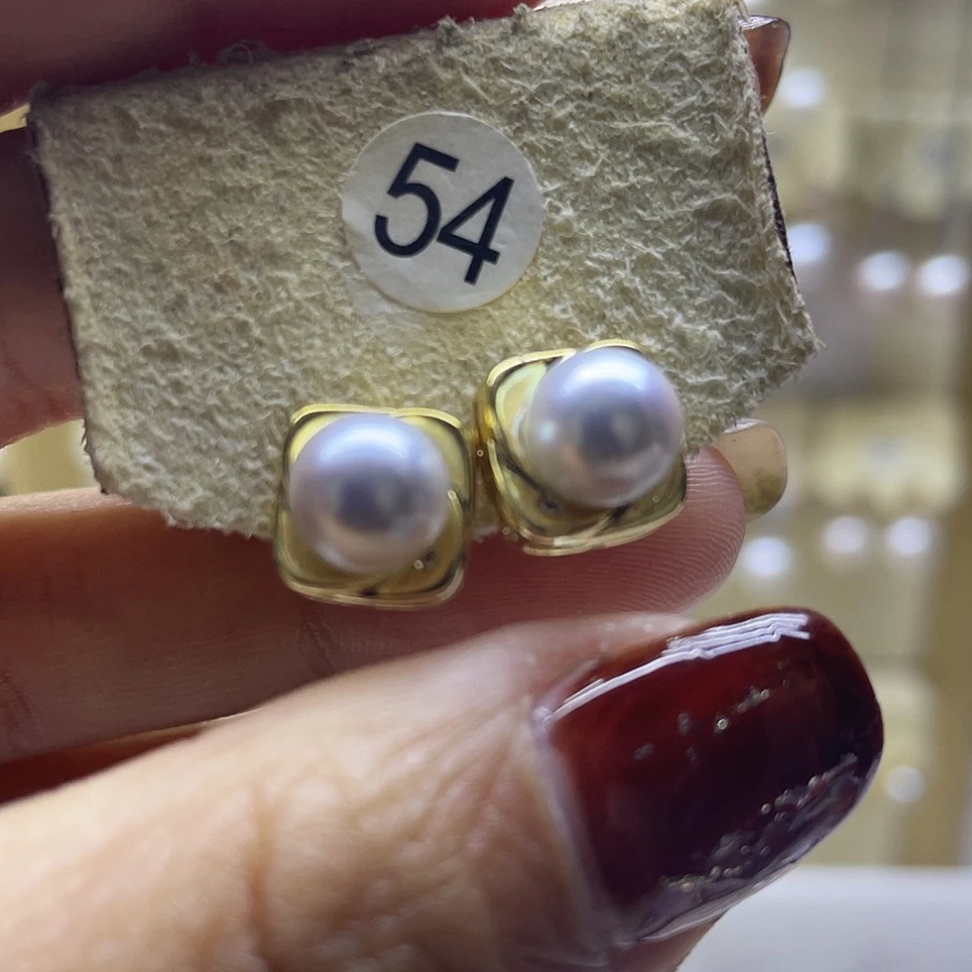 海水珍珠耳饰银S925镶嵌