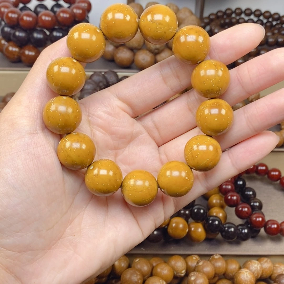 紫金鼠手串18黄金甲光珠