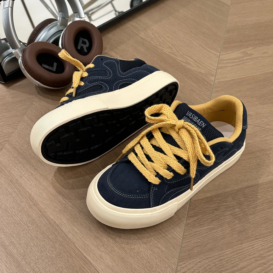 原创设计男士面包鞋2025新爆款休闲板鞋小众美式复古厚底运动男鞋