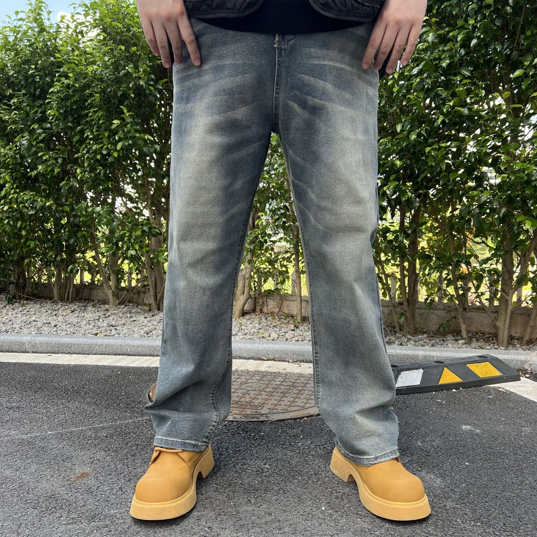 【300斤可穿】秋冬款直筒硬挺黑色百搭通勤卫裤休闲男长裤男款