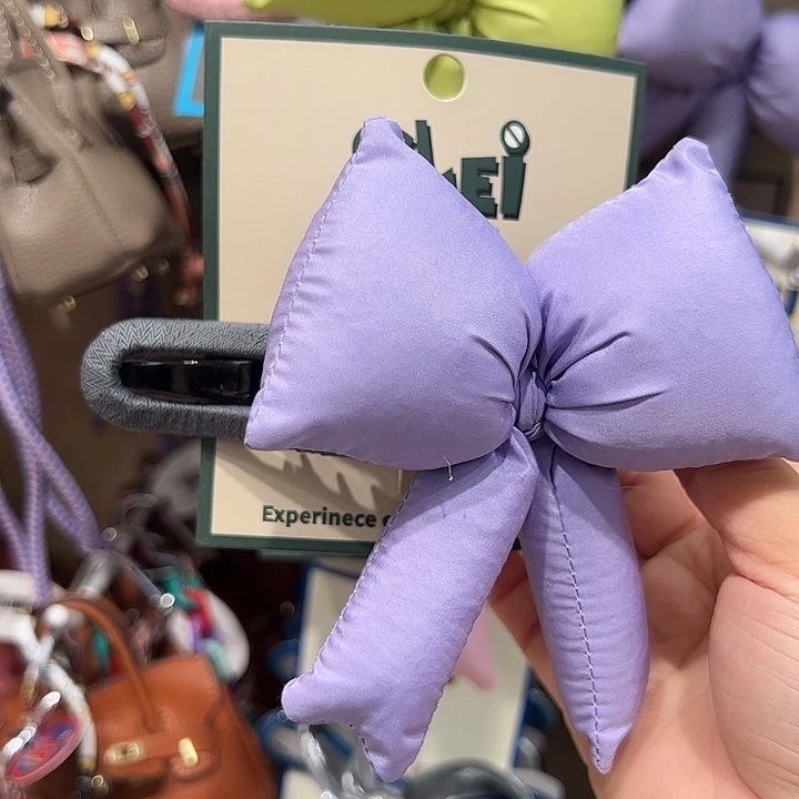 无非金属充棉紫色蝴蝶结懒人夹