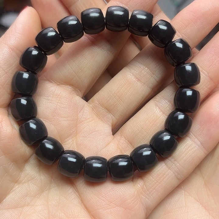 和田玉（墨玉）未镶嵌项圈卡10.5直切羊脂