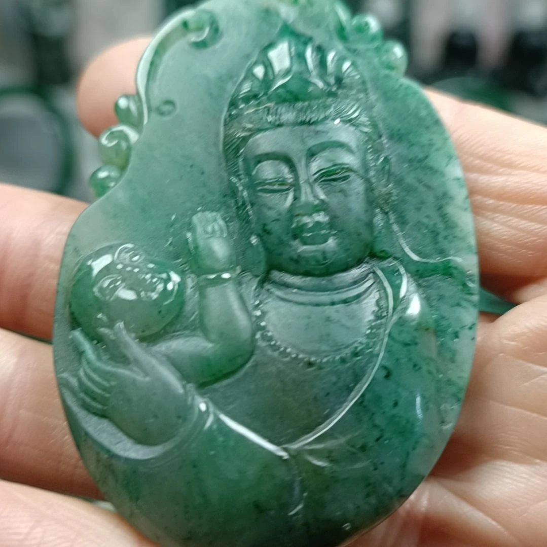 独山玉未镶嵌送子观音