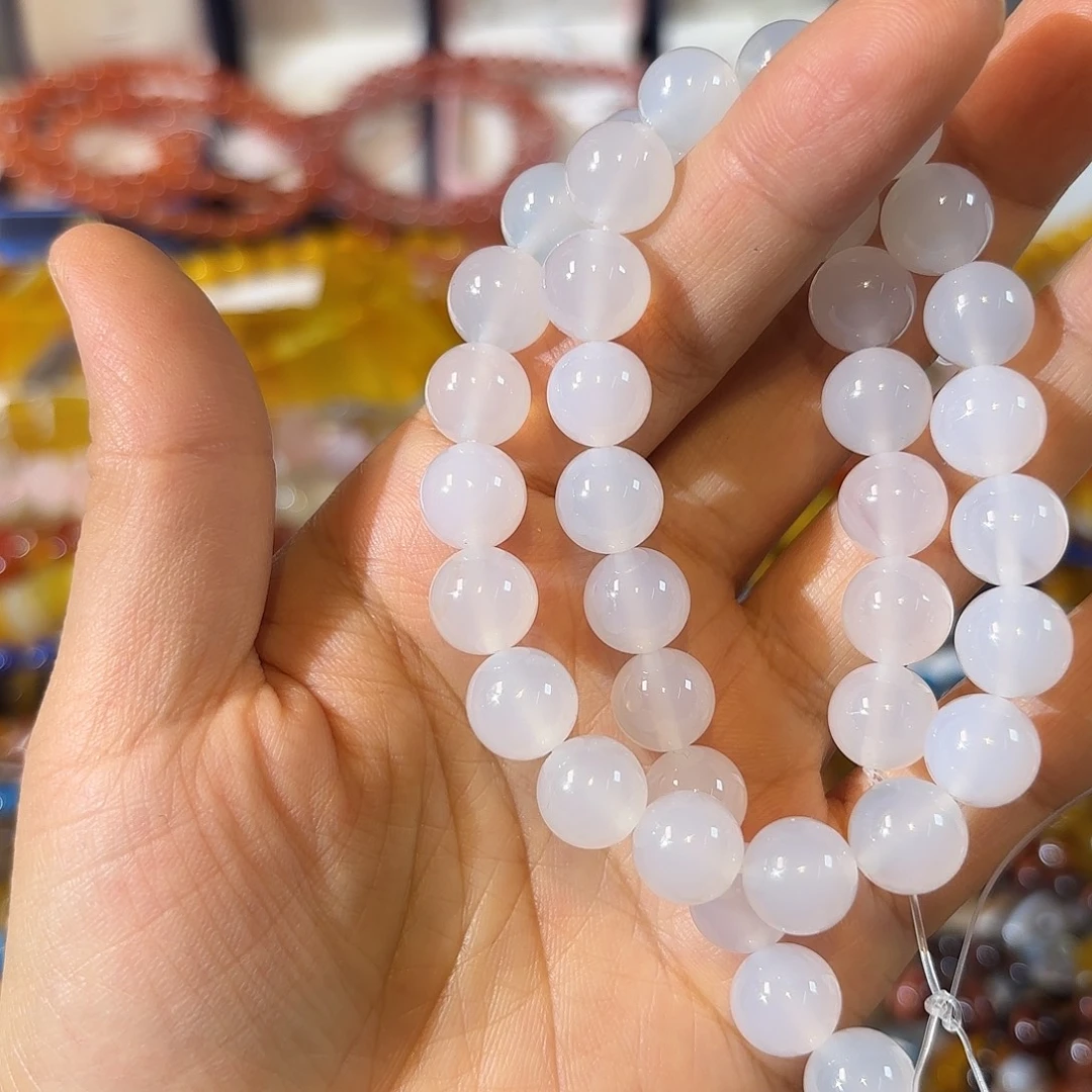 玛瑙/玉髓合金珠宝半成品白玛瑙一条