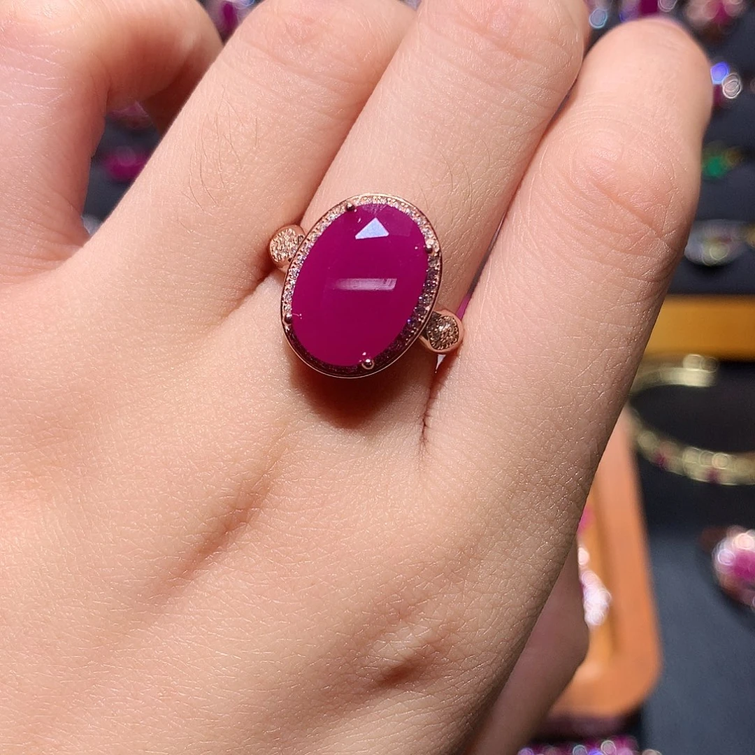 银S925镶嵌戒指红宝石