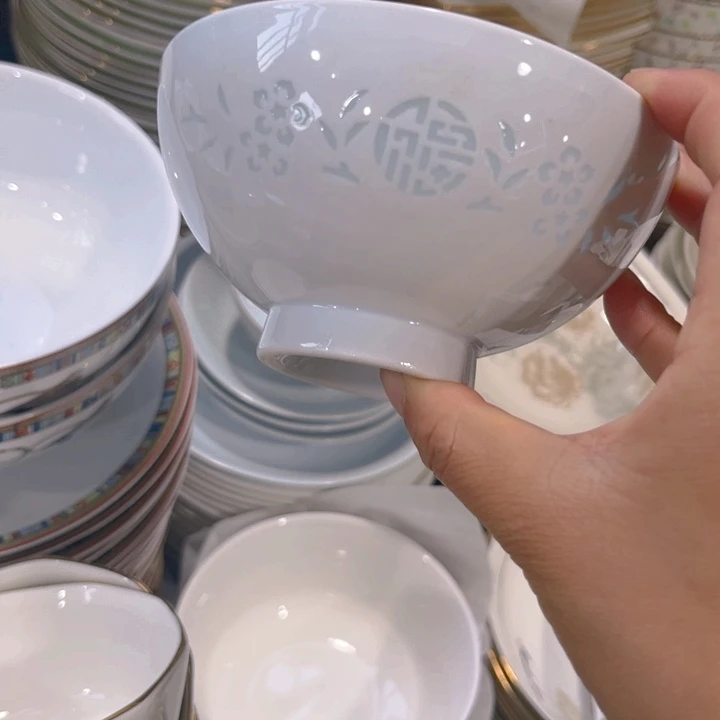 瓷片玲珑碗六个4.5寸