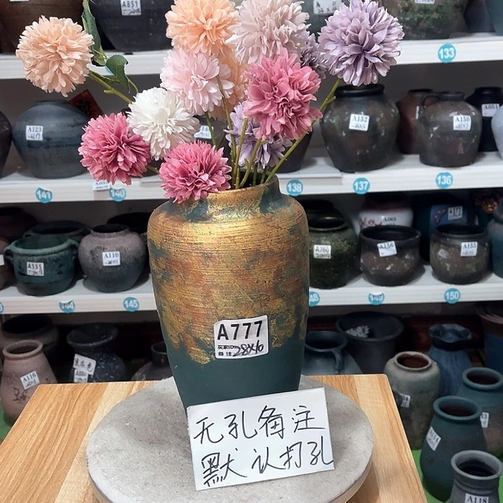 红陶手工制作工艺花盆