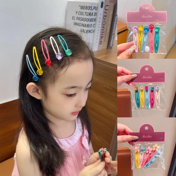 多巴胺花朵发夹女2025新款高级感侧边刘海夹头饰前额碎发夹子发卡