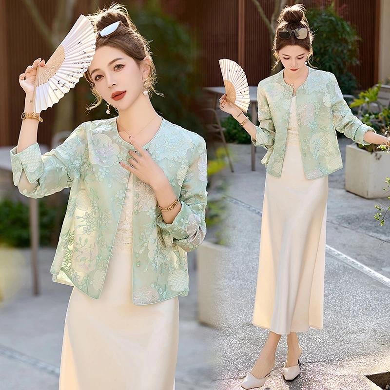 新中式国风复古轻奢高级感刺绣洋气时髦短款防晒上衣外套春夏新款