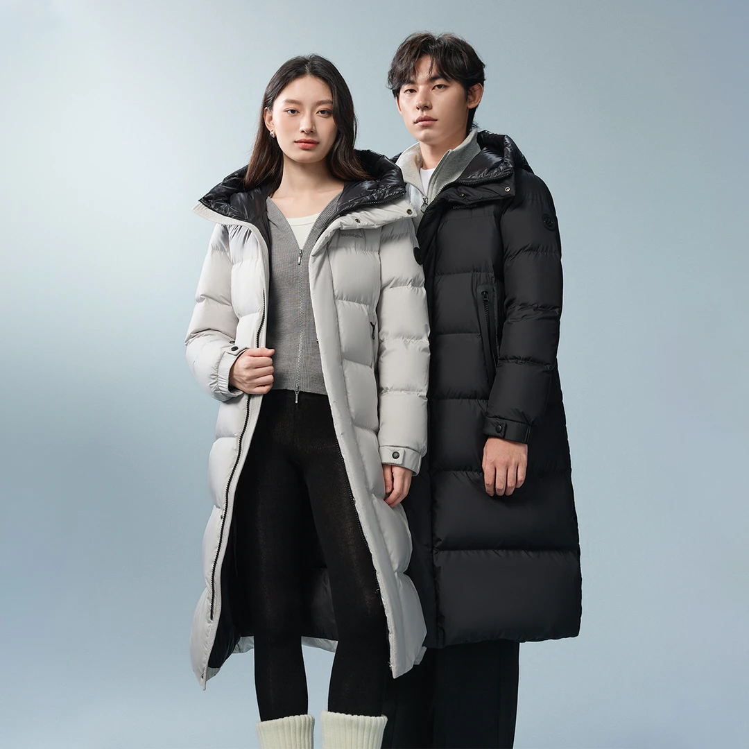 波司登24新舒芙蕾系列柔软触感百搭过膝情侣款羽绒服B40145950DY