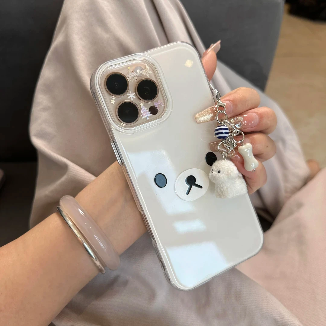 BANCA轻松熊表情小狗挂坠适用iPhone16/15手机壳华为vivo小米oppo