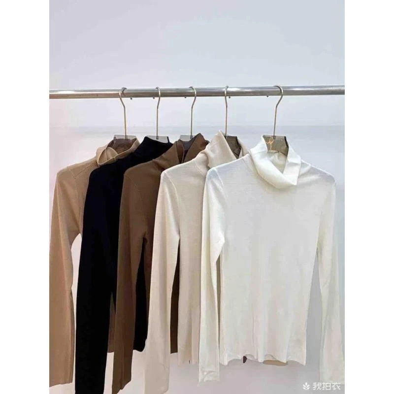 德国扬子纱堆堆领净版长袖秋冬打底柔软亲肤针织衫 587