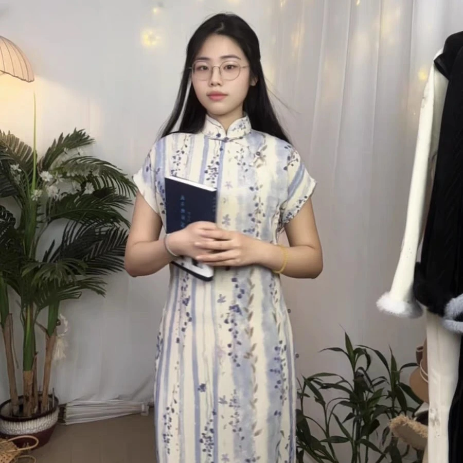 紫藤花|古法旗袍新中式连衣裙紫色文艺江南气质文艺夏季2025新款
