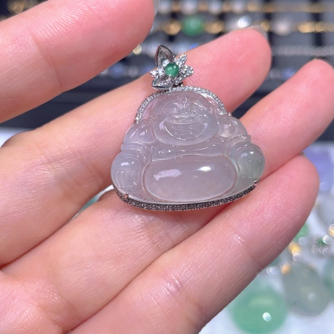 颈饰18K金镶嵌翡翠翡翠