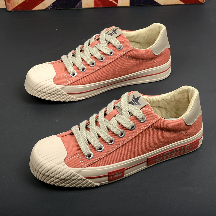 潮流春夏帆布鞋男款系带低帮休闲鞋百搭板鞋透气软底男休闲鞋5141