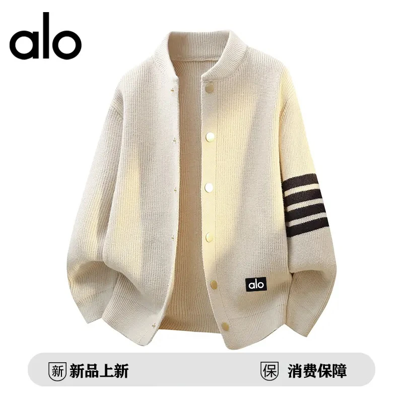 【官方奥特莱斯】品牌折扣  秋季立领针织高级感情侣开衫毛衣外套潮