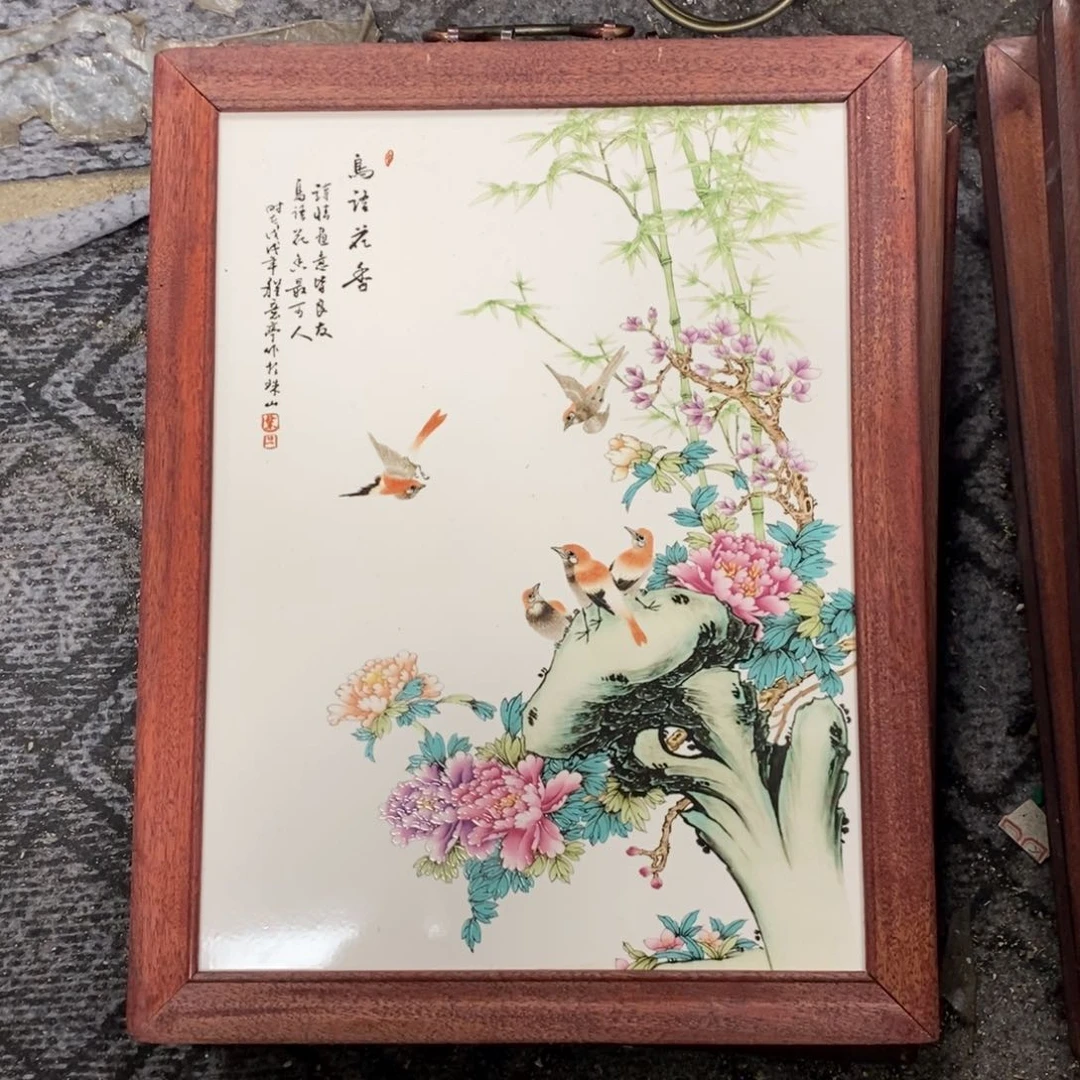 瓷片37*28 景德镇瓷板画柴窑烧制