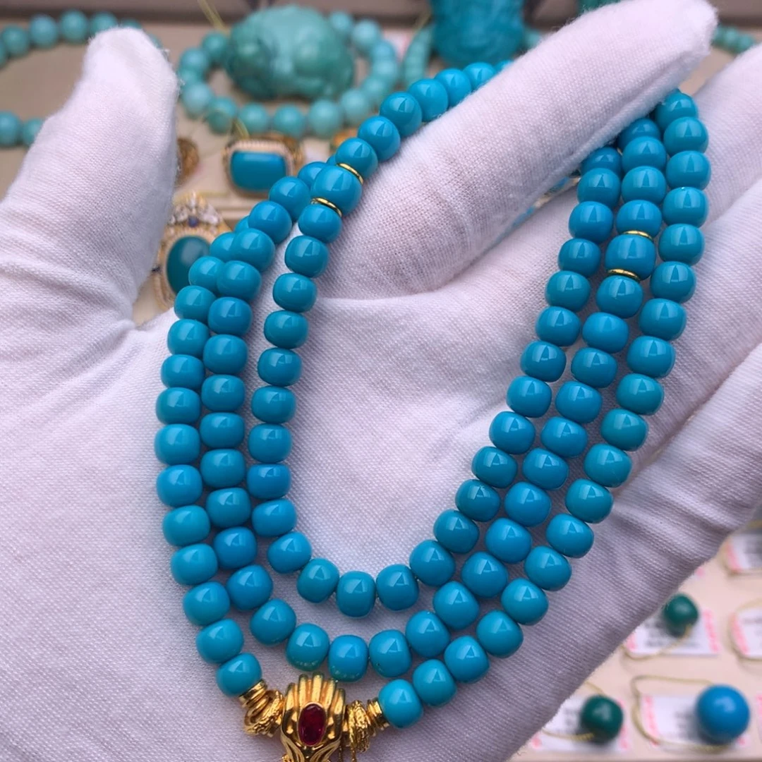 绿松石18K金镶嵌珠宝奇石