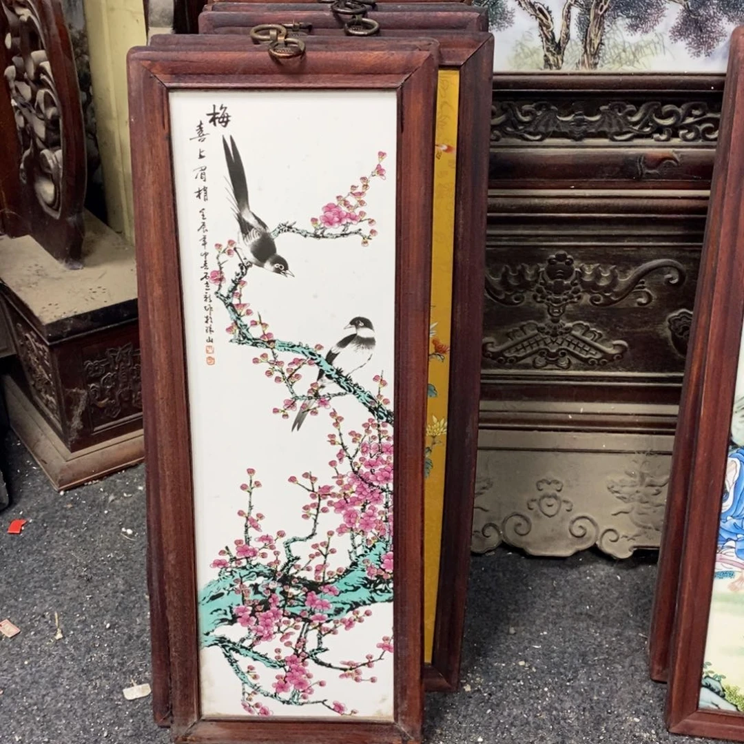 瓷片55*21 景德镇瓷板画柴窑烧制