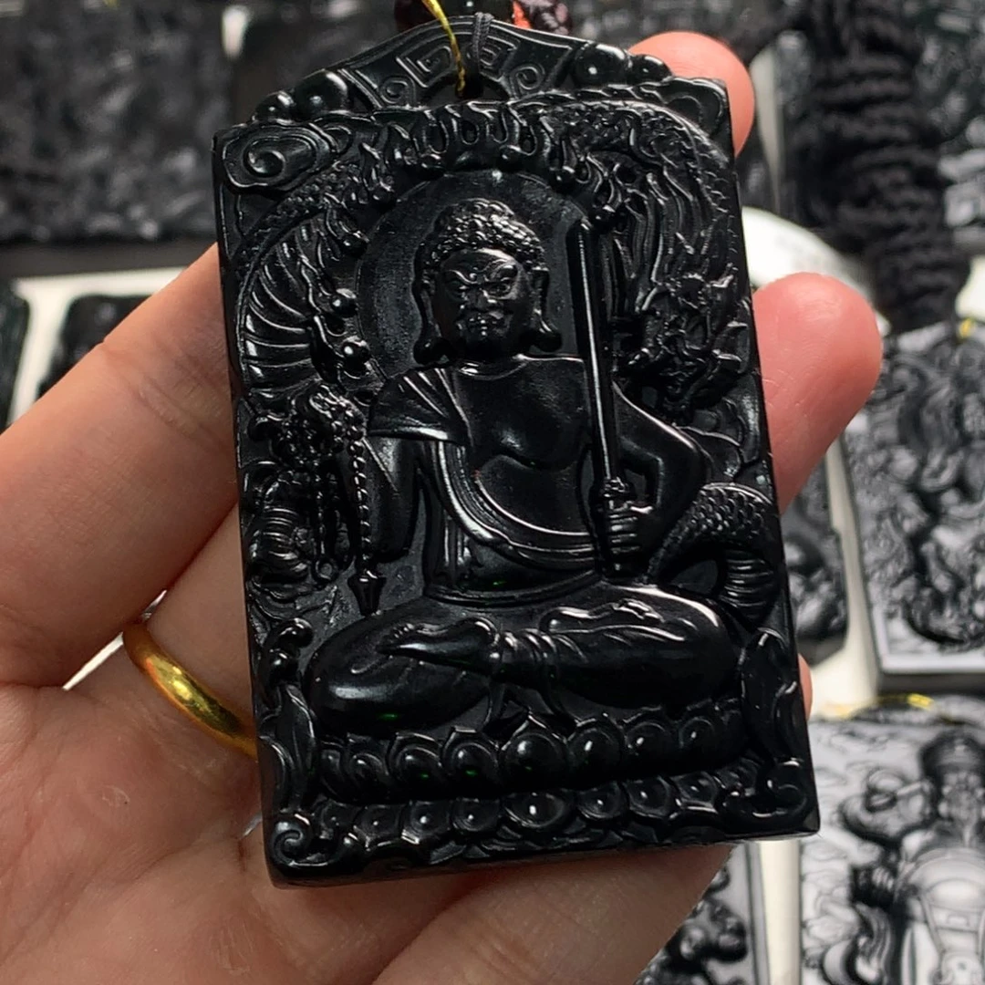 天然缅甸a货钢琴黑挂件