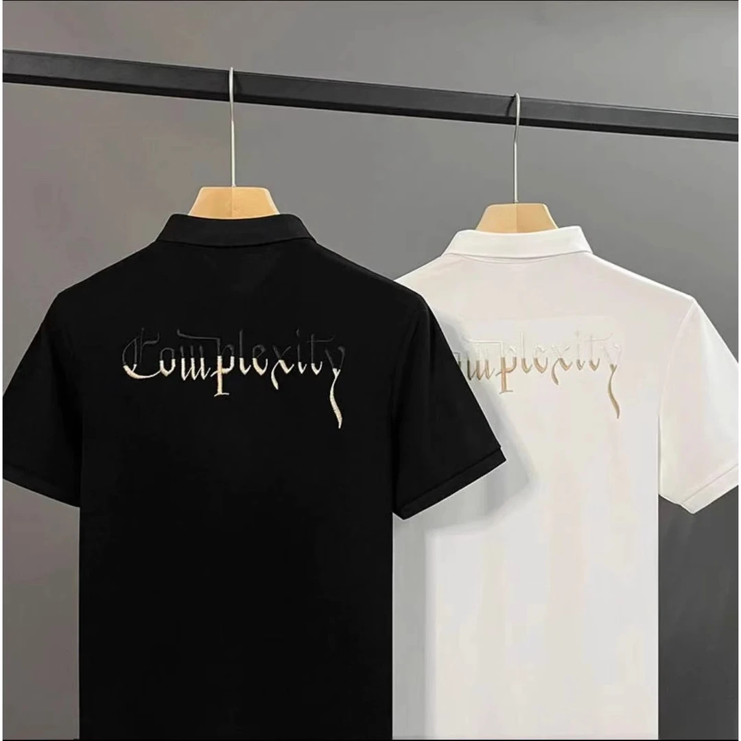 夏季男士字母印花polo衫短袖百搭宽松简约商务休闲翻领半袖上衣潮