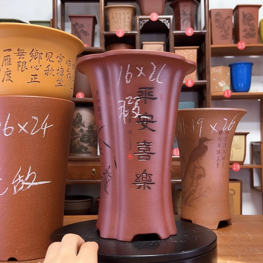 济***防花盆紫砂微瑕周之夏精品紫砂花盆