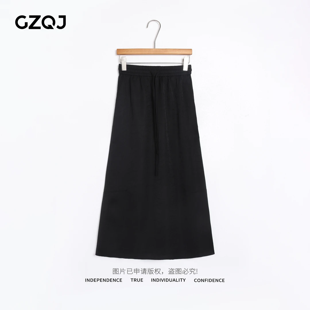 老琴私服 【黛烟】欧若风时尚气质裂纹松紧腰半身裙子女夏款 1222