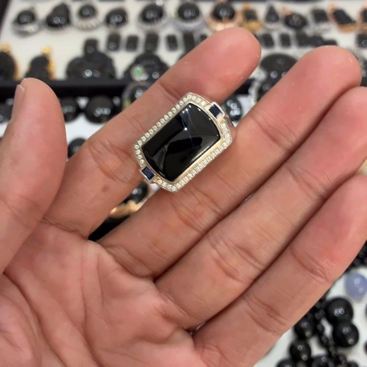 翡翠银S925镶嵌戒指