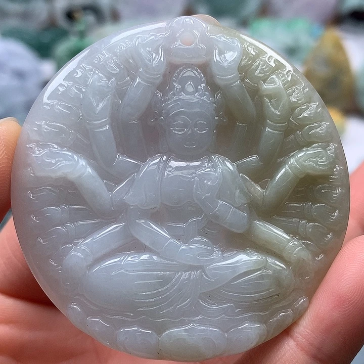 翡翠未镶嵌颈饰千手观音福利