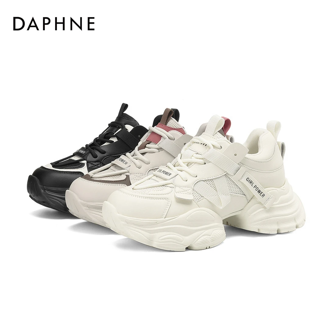 达芙妮时尚休闲鞋潮流厚底百搭系带低帮鞋2025春款ins女士女款鞋