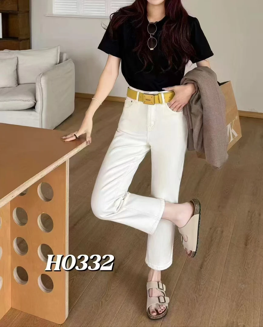 【芸姐】T10104欧货四面弹显瘦简约百搭烟管裤