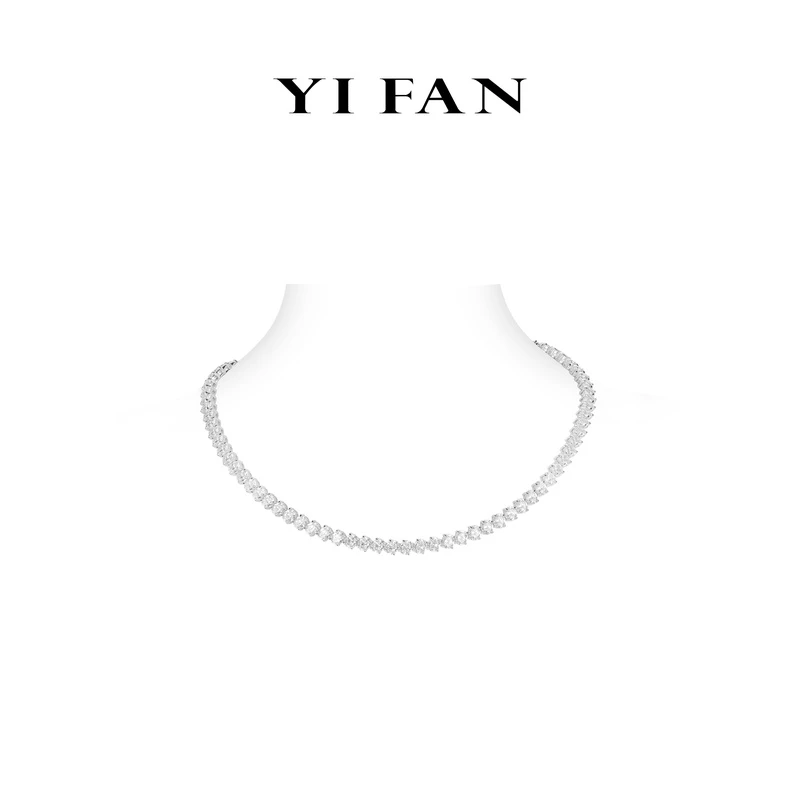 吊坠925银合成锆石 2237-白色鸽子蛋豪镶百搭项链