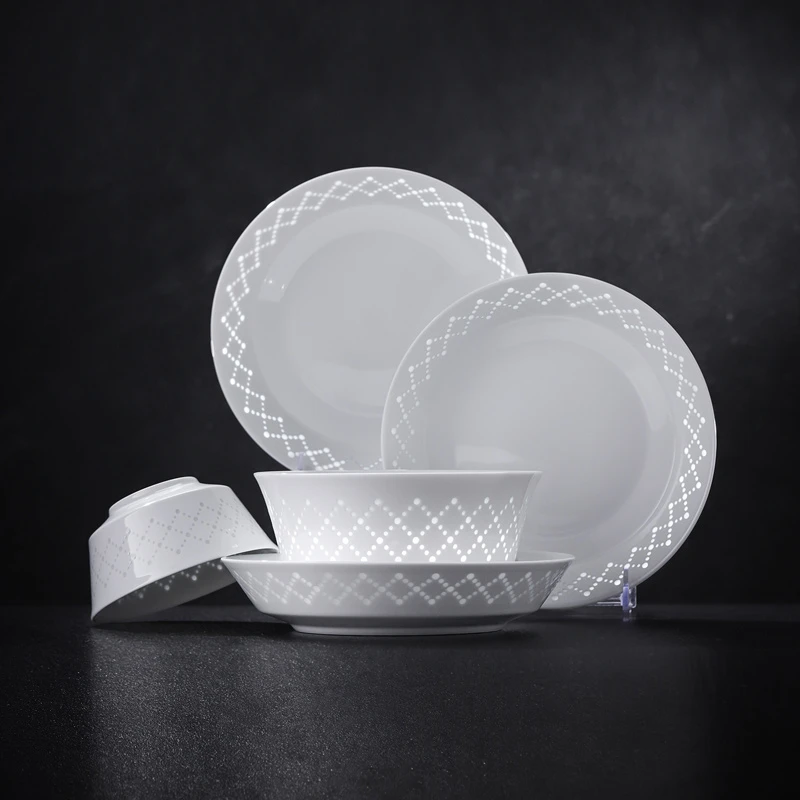 景德镇高颜值无铅高温玲珑陶瓷餐具吃米饭酸奶碗餐盘子家用星耀