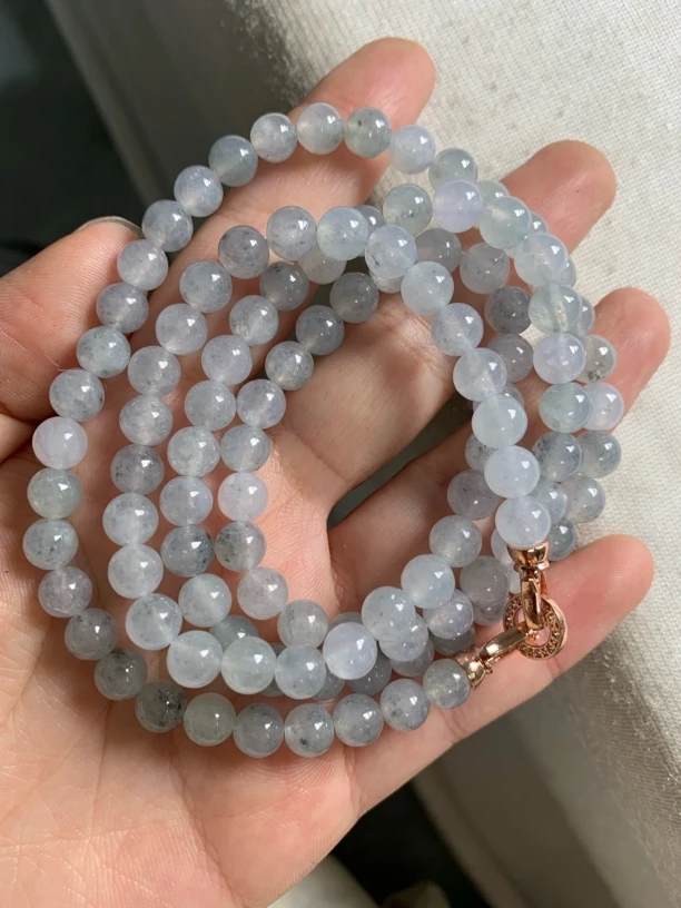 天然翡翠糯冰种项链