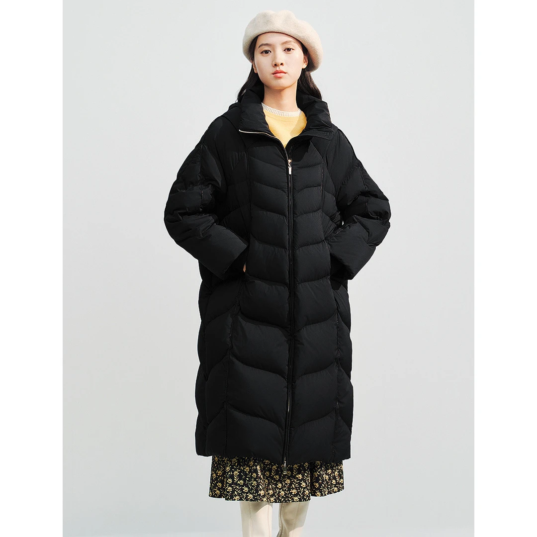 【众心专享价】【高克重白鹅绒】冬长款加厚简约纯色保暖外套女