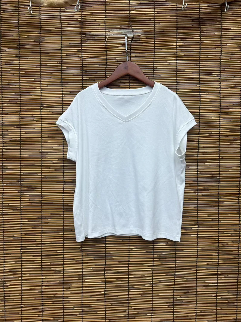 HY    V领净色净版T恤