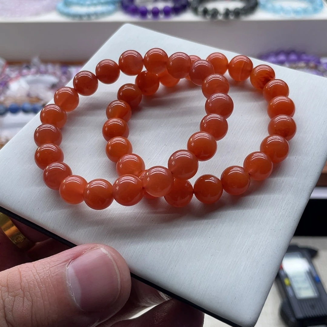 水晶手链未镶嵌9mm南红玛瑙手串